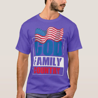 God Family Land Soldier Patriot US Flagga Memoria T Shirt