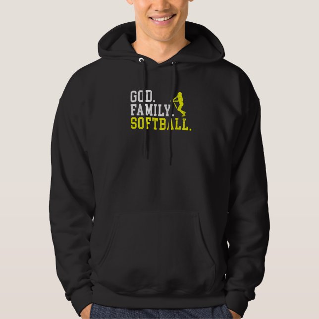 God Family Softball   Hoodie (Framsida)