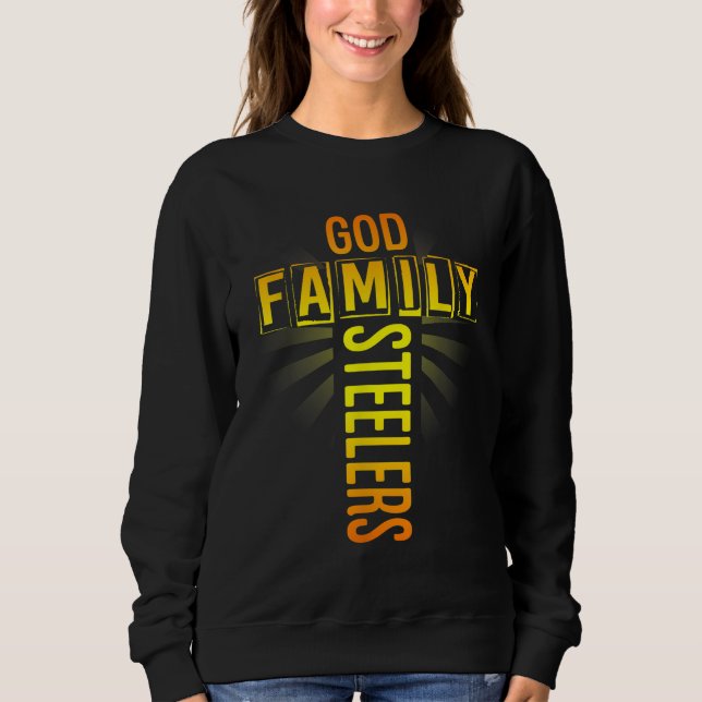 God Family Steeler Fars dag Gift T Shirt (Framsida)