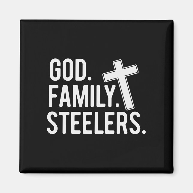 God Family Steelers Pro Us Fars dag Pappa.p. Magnet (Framsidan)