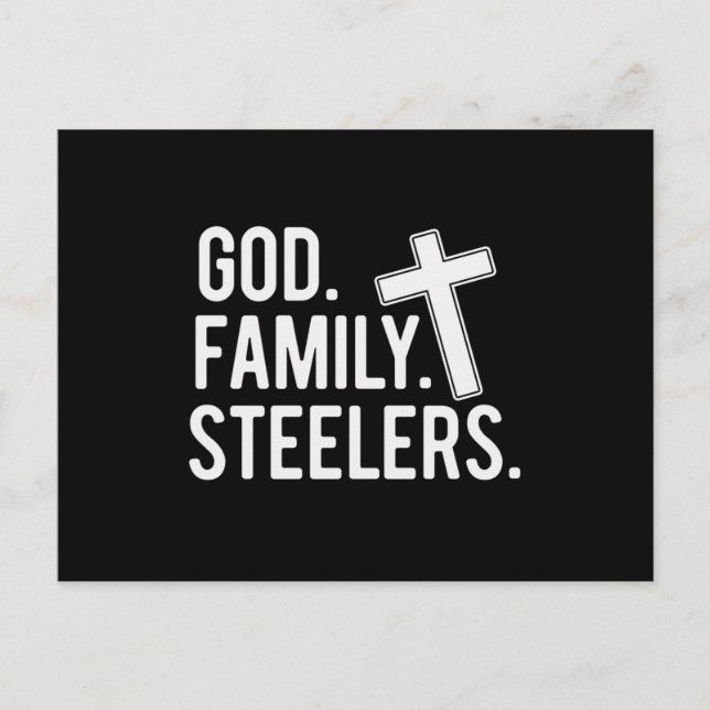 God Family Steelers Pro Us Flag Father's Day Dad.p Meddelande Vykort (Framsida)