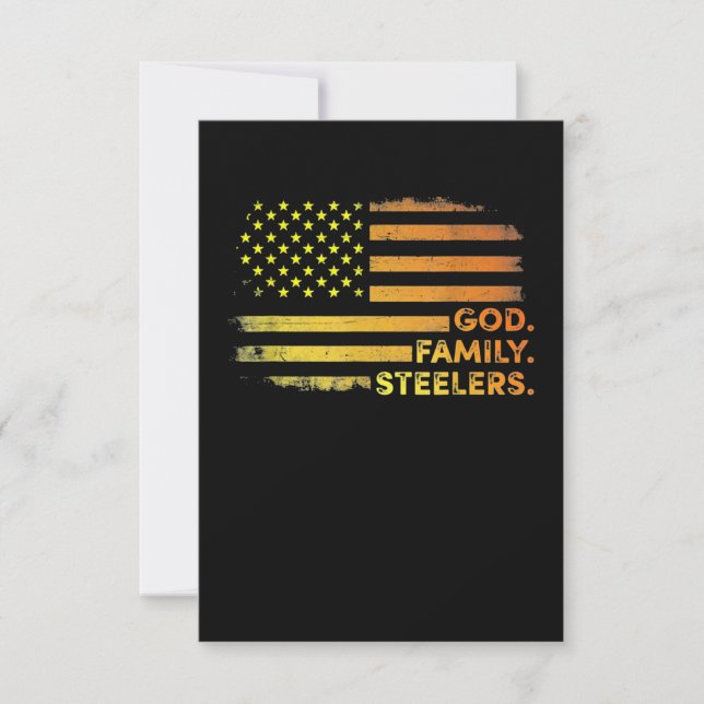 God Family Steelers Pro US Flagga Kort (Framsida)