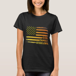 God Family Steelers Pro US Flagga T Shirt