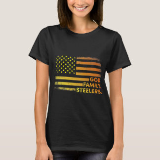 God Family Steelers Pro US Flagga T Shirt