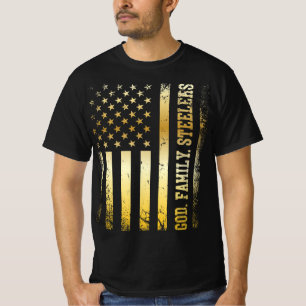 God Family Steelers Pro USA Flagga Shirt Fars dag T