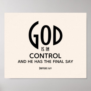 GOD FINNS I KONTROLLEN Christian Inspirational Poster