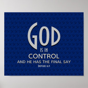 GOD FINNS I KONTROLLINJE, Christian Poster