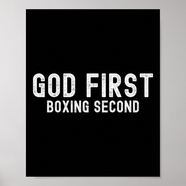 God First Boxing Second - Lusnying Boxing Älskare Poster (Framsidan)
