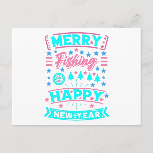 God fiskjul, Gott nytt år Vykort (Framsida)