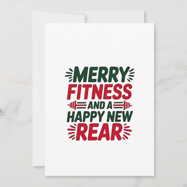 God Fitness och Lycklig New Rear Fitness jul Tack Kort (Framsida)