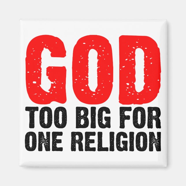 GOD FÖR STOR FÖR EN RELIGION MAGNET (Framsidan)