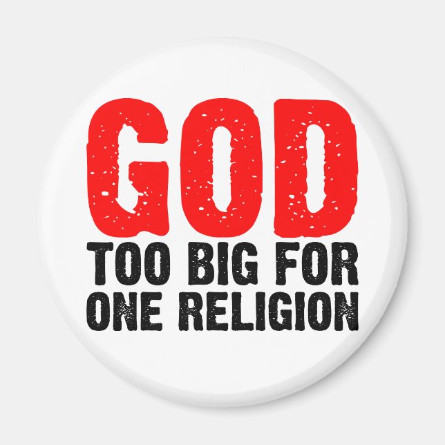 GOD FÖR STOR FÖR EN RELIGION MAGNET (Framsidan)