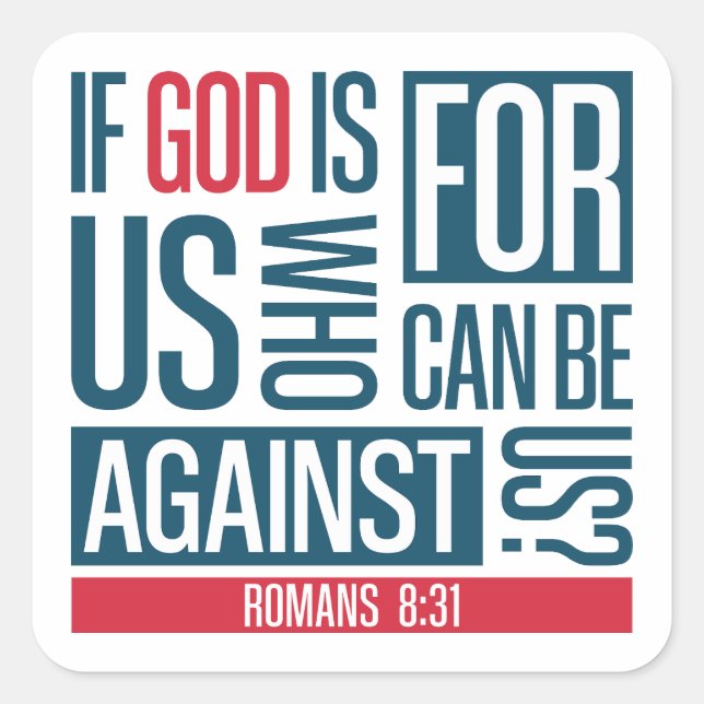 God for us fyrkantigt klistermärke (Framsida)