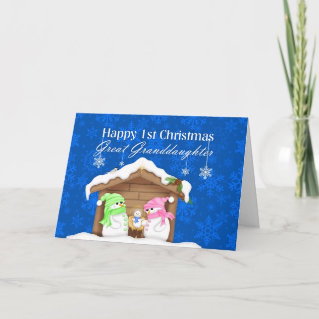 God första jul Stort barnbarnsbarn Helgkort (Framsida)