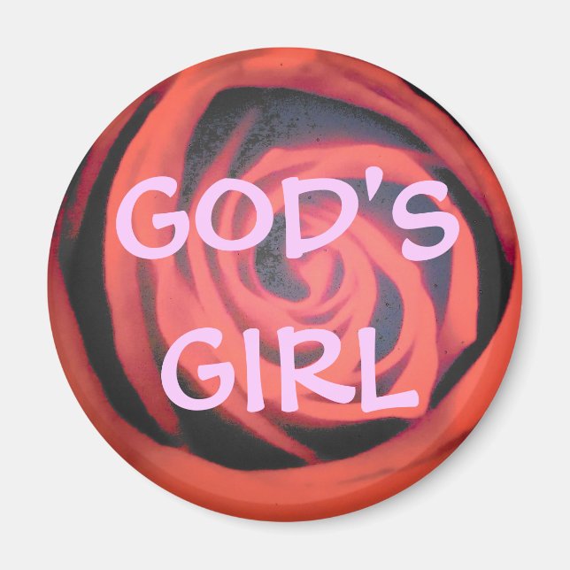 God Girl Röd ros Magnet (Framsidan)
