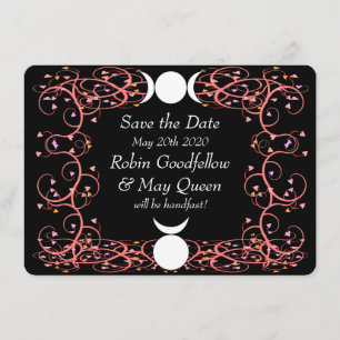 God & Goddess Wiccan Bröllop spara datum Card Datumet