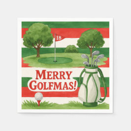 "God Golfmas!" Golfers Cheerful jul Preppy Pappersservett