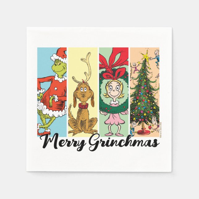 God Grinchjul semester collage Pappersservett (Framsidan)