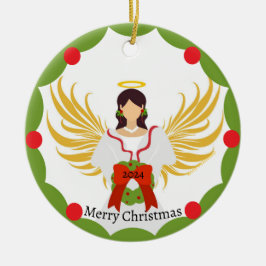 God Grönt i julangeln, andningsfamilj Foto Namn Julgransprydnad Keramik