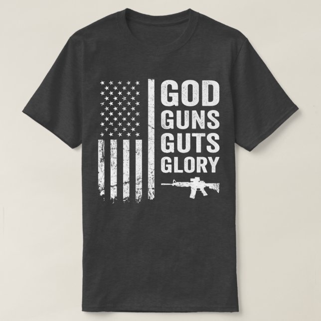 GOD GUNS GUTS GLORY Patriotic Pro Gun American F T Shirt (Design framsida)
