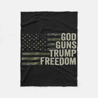 God Guns Trump Freedom - Funny Camouflage Pro Gun Fleecefilt
