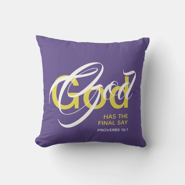 GOD HAR DEN SLUTLIGA Lilan SAY Monogram Kudde (Framsida)