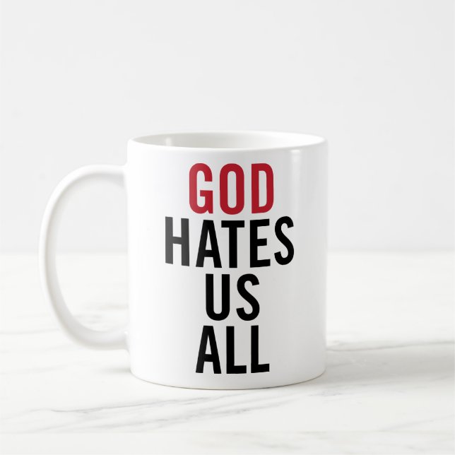 "God Hates Us All". Californication Hank Moody Kaffemugg (Vänster)
