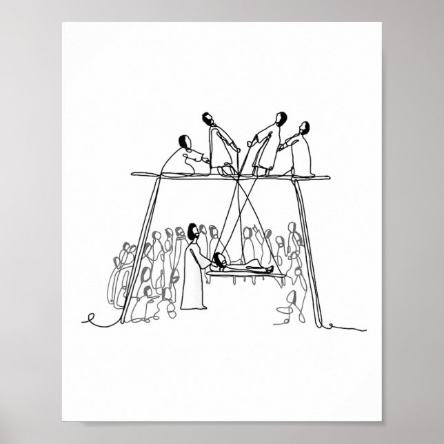 God Heals Man Of Palsy Let Down Through The Roof R Poster (Framsidan)