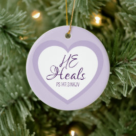 God Heals the Brokenhearted Light Purple Christmas Julgransprydnad Keramik