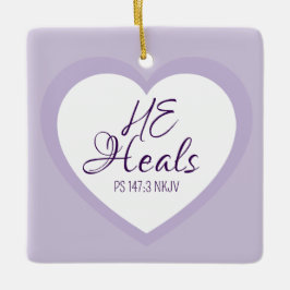 God Heals the Brokenhearted Light Purple Comfort Julgransprydnad Keramik