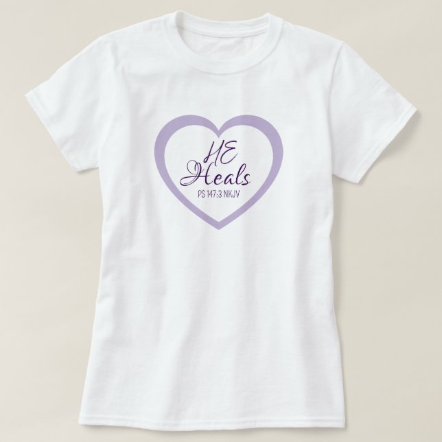 God Heals the Brokenhearted Light Purple Comfort T Shirt (Design framsida)