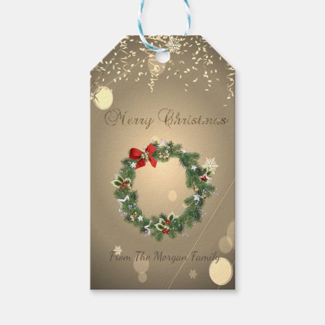 God Helgdag vid jul, Konfetti Presentetikett (Framsidan)