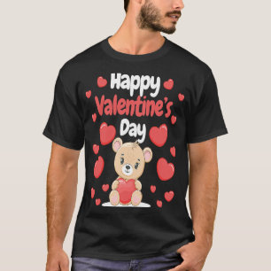 God hjärtans dag Bear Hearts Kärlek Heart Coupl T Shirt