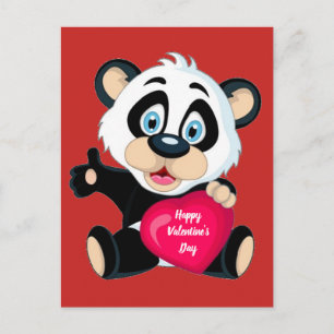 God hjärtans dag Panda Bear Vykort