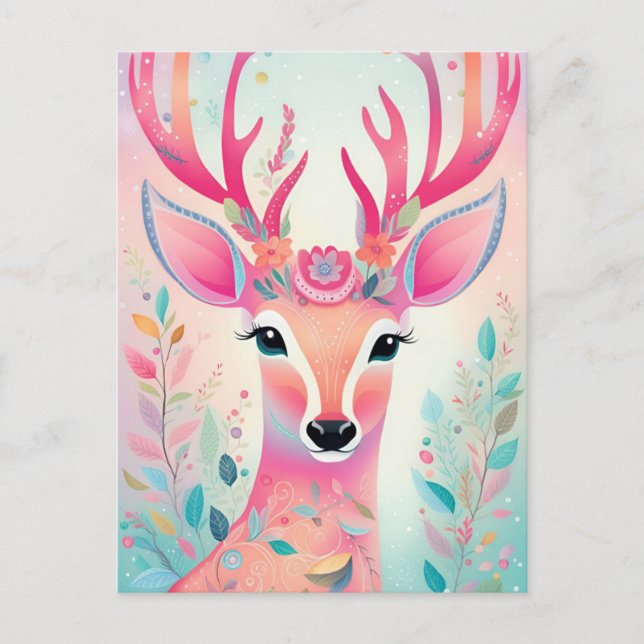 God Hjort jul Helg Vykort (Framsida)