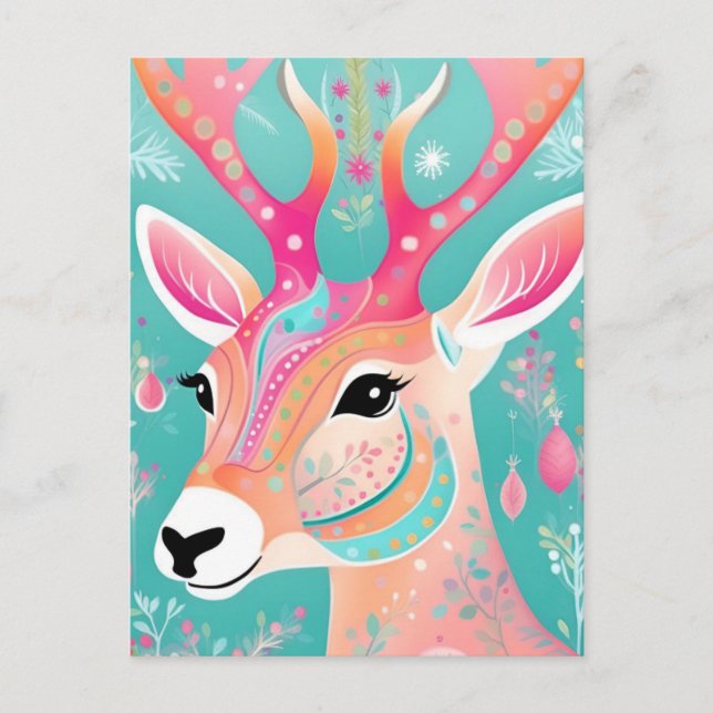 God Hjort jul Helg Vykort (Framsida)