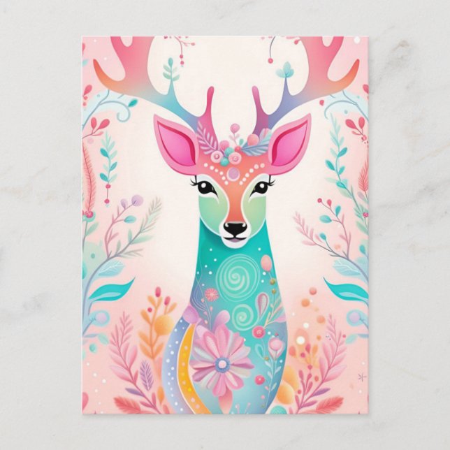 God Hjort jul Helg Vykort (Framsida)