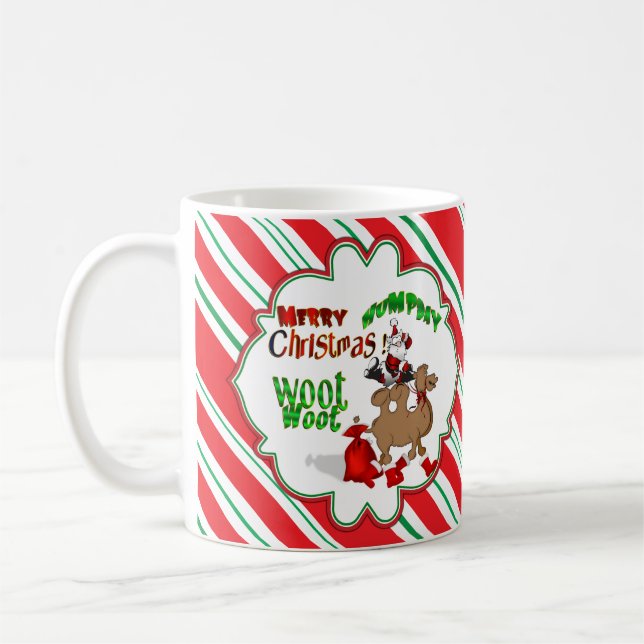 God Hump Day Camel jul Candy cane Woot Kaffemugg (Vänster)