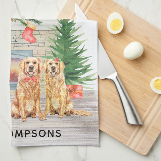 God Hund Retriever - julgransscen Kökshandduk (Vikt i Fjärdedel)