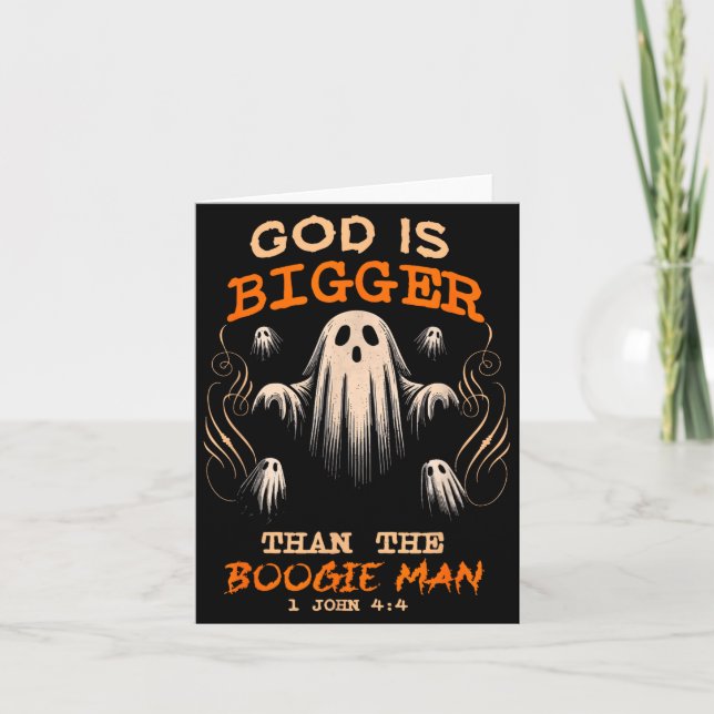 God Is Bigger Soky Season Christian Funny Hallowee Kort (Framsida)
