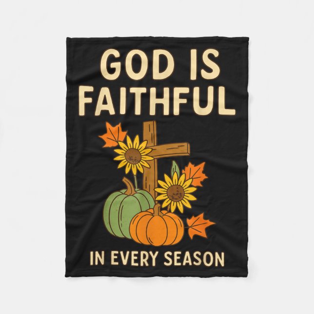 God Is Faithful Fall Christian Bible Verse Pumpkin Fleecefilt (Framsidan)