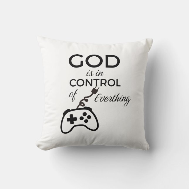 God Is In Control Christian Home Decor Throw Pillo Kudde (Framsida)
