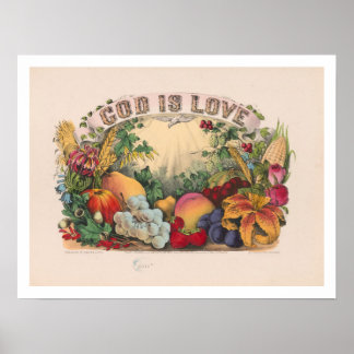 GOD IS KÄRLEK efter Currier & Ives Poster