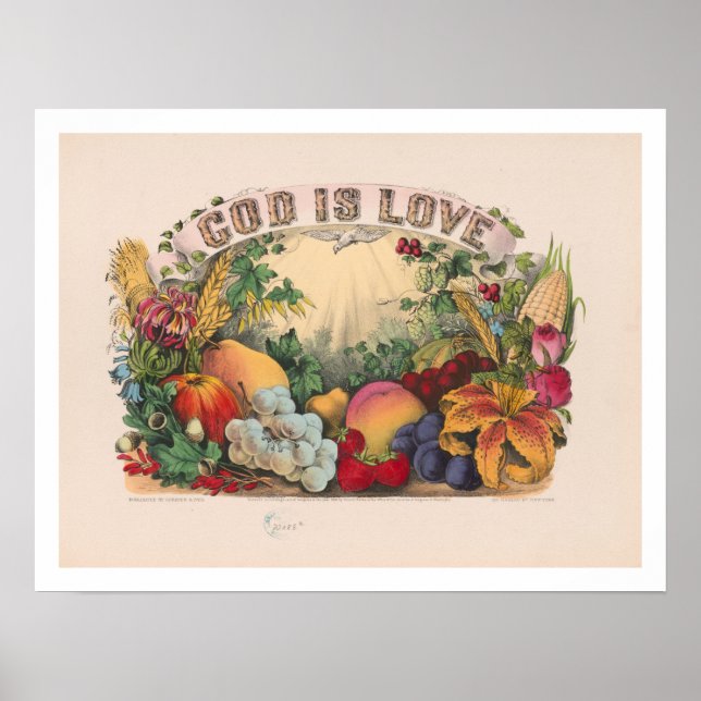 GOD IS KÄRLEK efter Currier & Ives Poster (Framsidan)