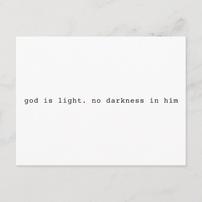 God is Light Scripture Postcard Vykort (Framsida)