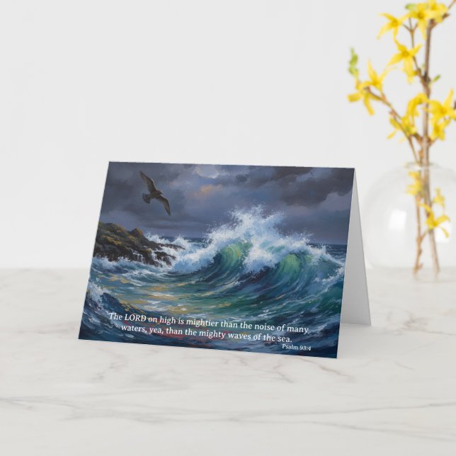 God is Mightier than the Sea: Psalm 93:4 Kort (Gul blomma)
