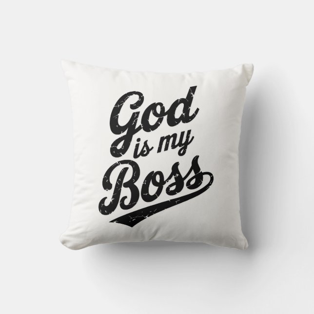 God is my boss kudde (Framsida)