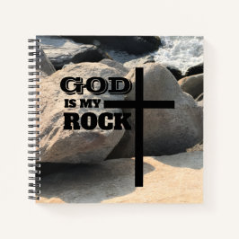 God is My Rock Bible Verse Black Cross Christian