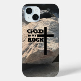 God is My Rock Bible Verse Black Cross Christian