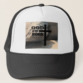 God is My Rock Bible Verse Black Cross Christian Keps